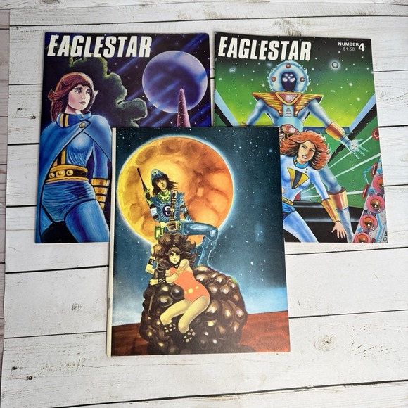 Eaglestar Sci-Fi Fanzine Lot #2 #3 #4 1976-1979 Art by Larry Johnson Lynski VTG